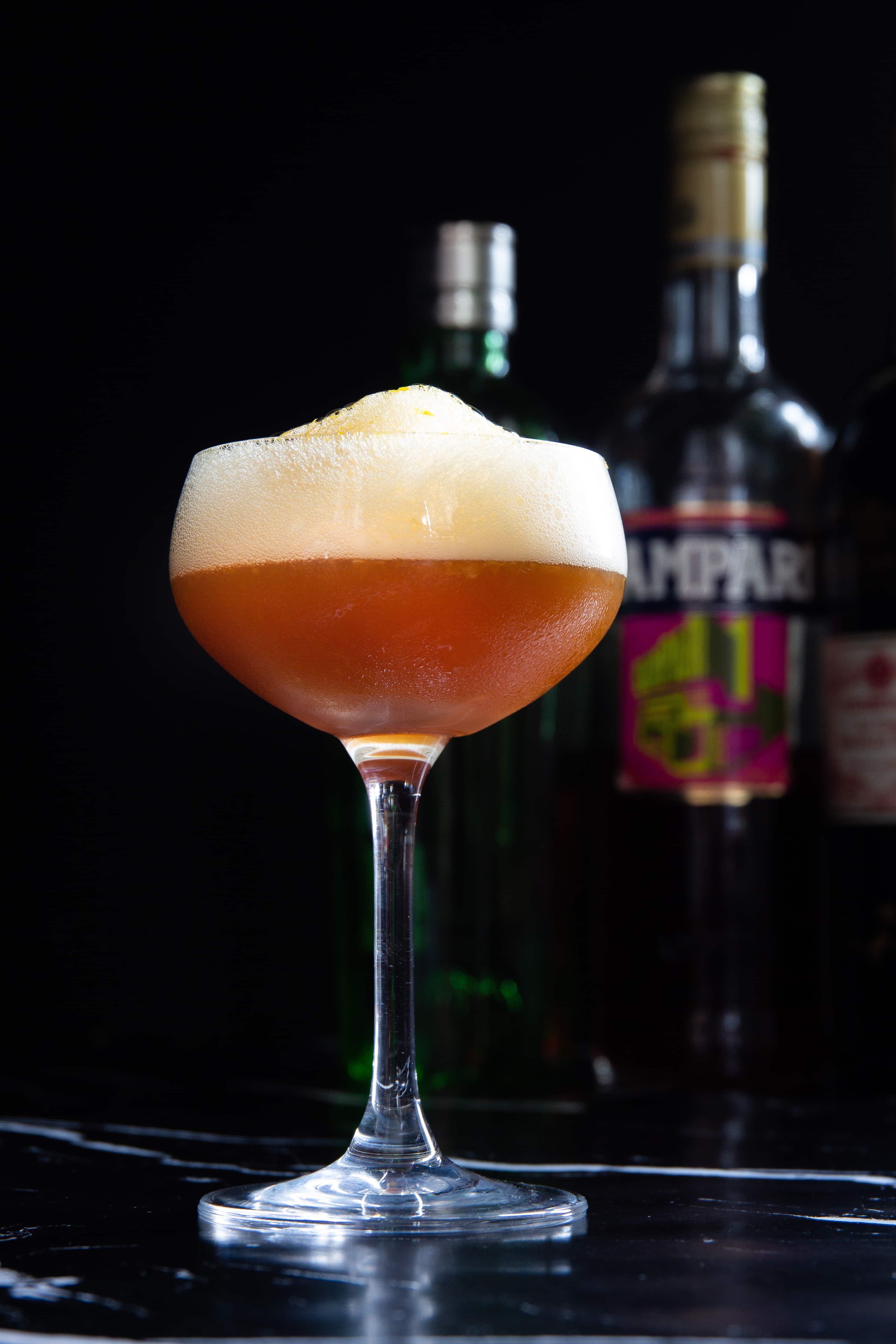 Molecular-groni: Negroni with an Emulsified Campari and Orange