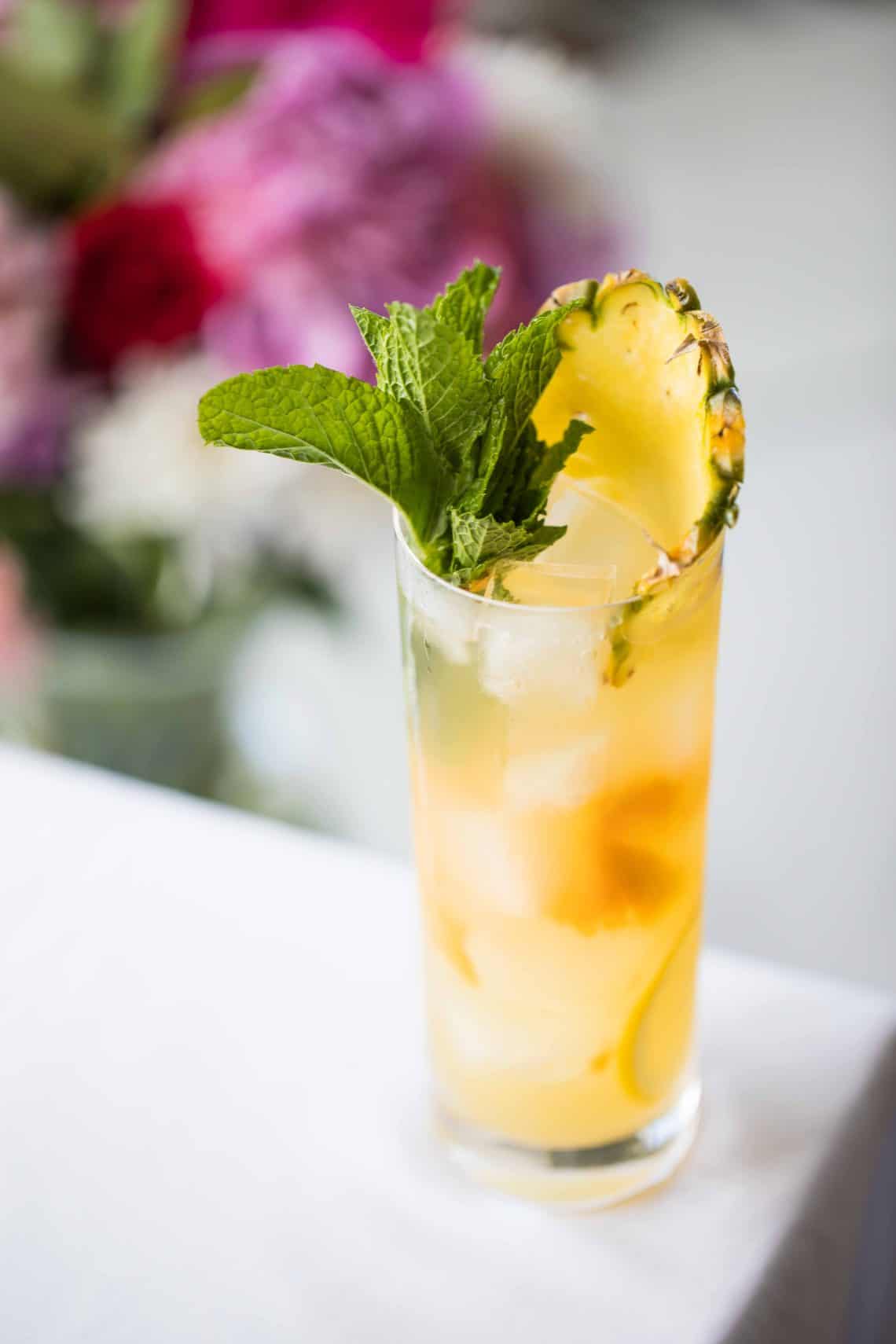 Tropical Green Iced Tea with Mezcal Cocktail Liquid Culture