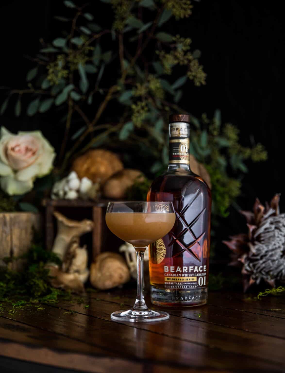 Bearface Matsutake Whisky and Peach Cocktail Liquid Culture