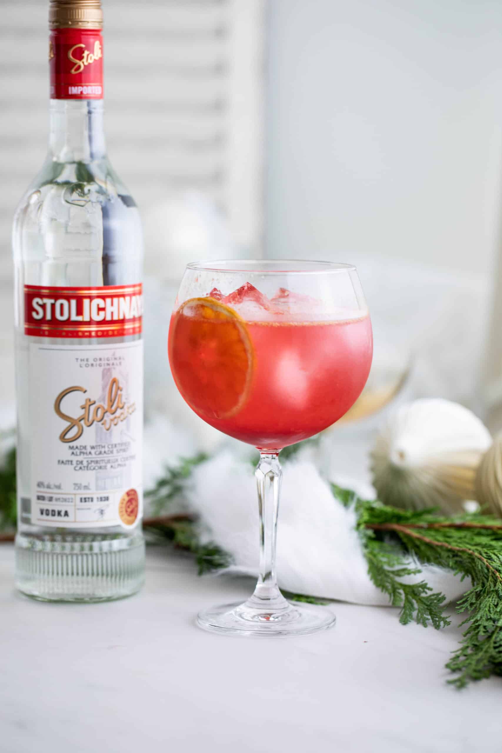 Naughty Nice Holiday Vodka Spritz Made With Stoli Vodka Liquid 